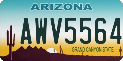 AZ license plate AWV5564