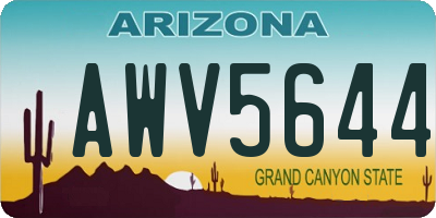 AZ license plate AWV5644