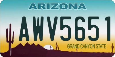 AZ license plate AWV5651