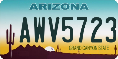 AZ license plate AWV5723