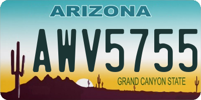 AZ license plate AWV5755