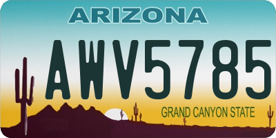 AZ license plate AWV5785