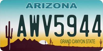 AZ license plate AWV5944