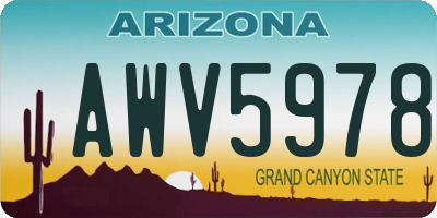 AZ license plate AWV5978