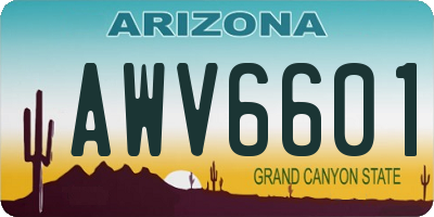 AZ license plate AWV6601