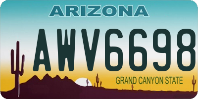 AZ license plate AWV6698