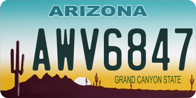 AZ license plate AWV6847