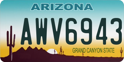 AZ license plate AWV6943