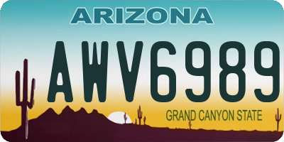 AZ license plate AWV6989