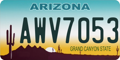 AZ license plate AWV7053