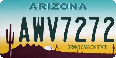 AZ license plate AWV7272