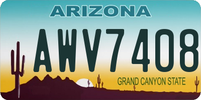 AZ license plate AWV7408
