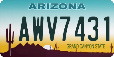 AZ license plate AWV7431