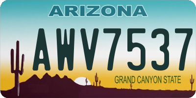 AZ license plate AWV7537