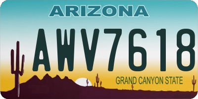 AZ license plate AWV7618