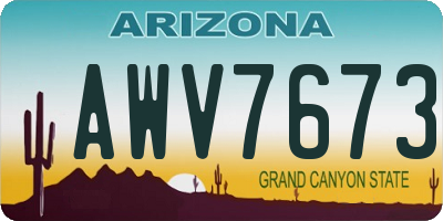 AZ license plate AWV7673