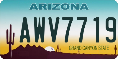 AZ license plate AWV7719