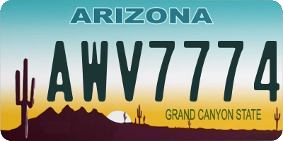 AZ license plate AWV7774