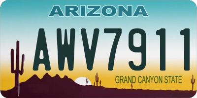 AZ license plate AWV7911