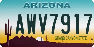 AZ license plate AWV7917