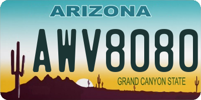 AZ license plate AWV8080