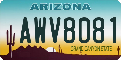 AZ license plate AWV8081