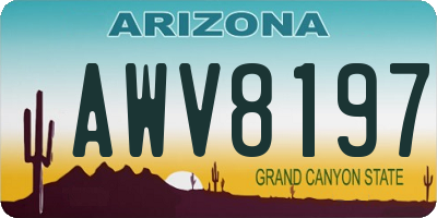 AZ license plate AWV8197