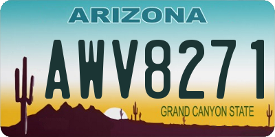 AZ license plate AWV8271