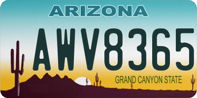 AZ license plate AWV8365