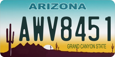 AZ license plate AWV8451