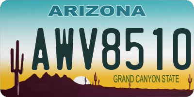 AZ license plate AWV8510