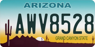 AZ license plate AWV8528