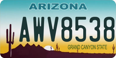 AZ license plate AWV8538