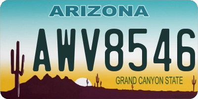 AZ license plate AWV8546