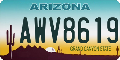 AZ license plate AWV8619