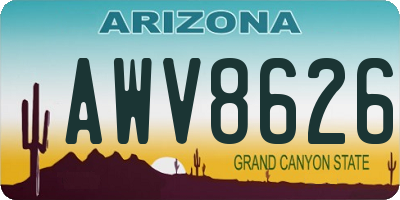 AZ license plate AWV8626