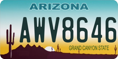 AZ license plate AWV8646