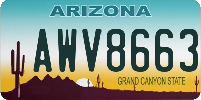AZ license plate AWV8663