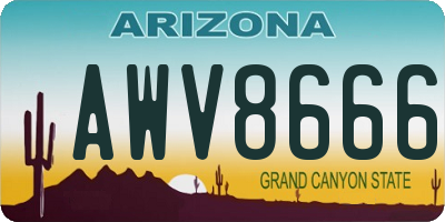 AZ license plate AWV8666