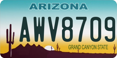 AZ license plate AWV8709
