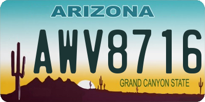 AZ license plate AWV8716