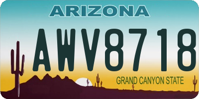 AZ license plate AWV8718