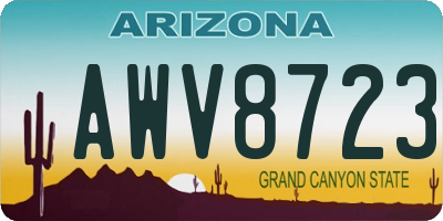 AZ license plate AWV8723