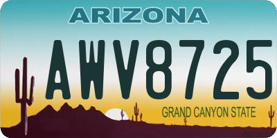 AZ license plate AWV8725