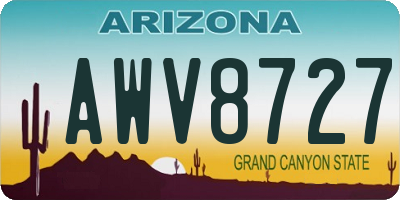 AZ license plate AWV8727