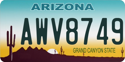 AZ license plate AWV8749