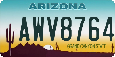 AZ license plate AWV8764