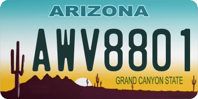 AZ license plate AWV8801