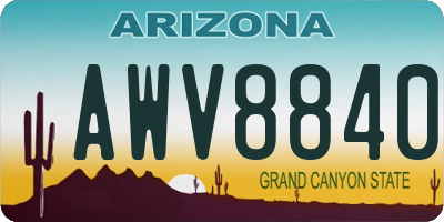 AZ license plate AWV8840