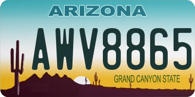 AZ license plate AWV8865